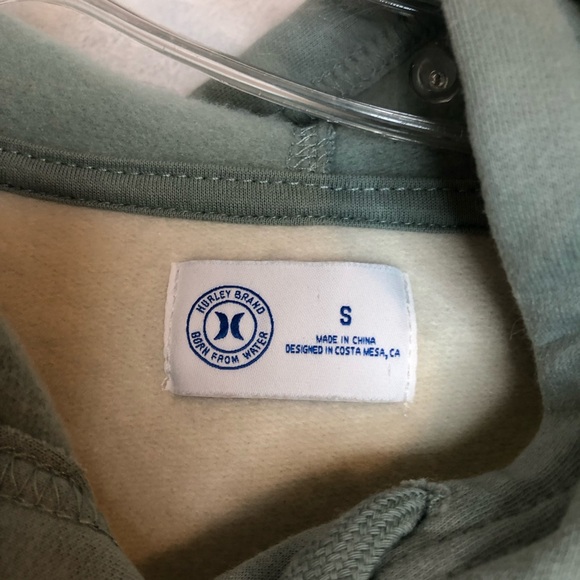 Hurley Cropped Hooded Sweatshirt with Palm Trees, Size S - Picture 4 of 9